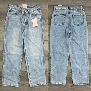 Revice Women Size 30 Crossover Cotton 90s Baby Straight Leg Denim NEW Mom Jeans